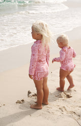 SEA IS CALLING RASH SUIT PINK/RED- MINI