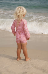 SEA IS CALLING RASH SUIT PINK/RED- MINI