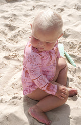 SEA IS CALLING FRONT ZIP SWIMSUIT PINK/RED - MINI