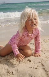 SEA IS CALLING RASH SUIT PINK/RED- MINI
