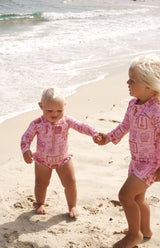 SEA IS CALLING RASH SUIT PINK/RED- MINI