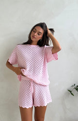BIRDIE CROCHET SHORTS - MAMA PINK