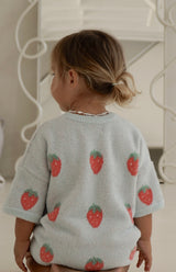 STRAWBERRY ROMPER - SKY