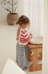 LOLA TOP - POPPY STRIPE