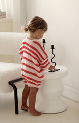 POPPY STRIPE CROCHET ROMPER