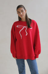 MAMA BOW ME OVER KNIT - RED