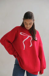 MAMA BOW ME OVER KNIT - RED