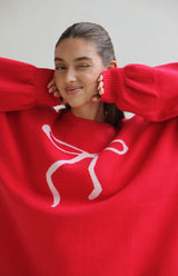 MAMA BOW ME OVER KNIT - RED