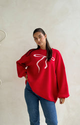 MAMA BOW ME OVER KNIT - RED