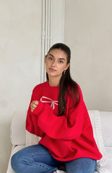MAMA BOW ME OVER KNIT - RED