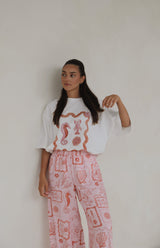 SEA SHELLS TEE - MAMA PINK/RED