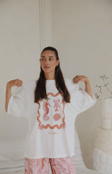 SEA SHELLS TEE - MAMA PINK/RED