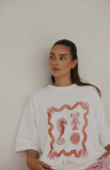 SEA SHELLS TEE - MAMA PINK/RED