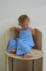 AVA CROCHET TOP - AZURE