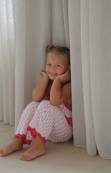 BIRDIE CROCHET TOP - PINK/RED