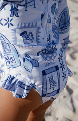 SANTORINI BACK ZIP SWIMSUIT - MINI