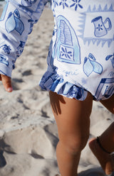 SANTORINI BACK ZIP SWIMSUIT - MINI