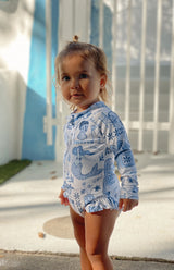 SANTORINI FRONT ZIP SWIMSUIT - MINI