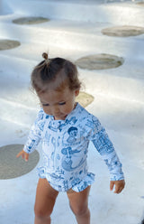 SANTORINI FRONT ZIP SWIMSUIT - MINI