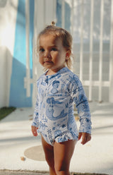 SANTORINI FRONT ZIP SWIMSUIT - MINI