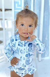 SANTORINI FRONT ZIP SWIMSUIT - MINI