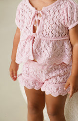 GIGI CROCHET SHORTS - PINK