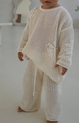 FLORA TIE BACK CROCHET TOP - CREAM