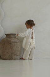 FLORA TIE BACK CROCHET TOP - CREAM