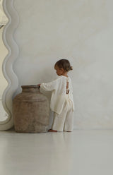 FLORA TIE BACK CROCHET TOP - CREAM