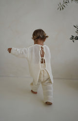 FLORA TIE BACK CROCHET TOP - CREAM