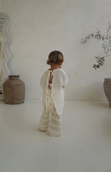 FLORA TIE BACK CROCHET TOP - CREAM