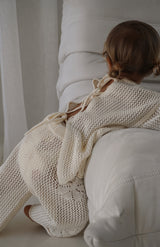 FLORA TIE BACK CROCHET TOP - CREAM