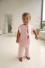 AUDREY FRONT TIE VEST TOP - PINK