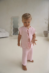 AUDREY FRONT TIE VEST TOP - PINK