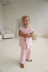 AUDREY FRONT TIE VEST TOP - PINK