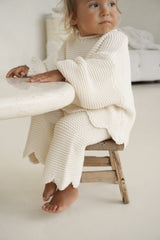 AUDREY FLOUNCE SLEEVE KNIT - CREAM