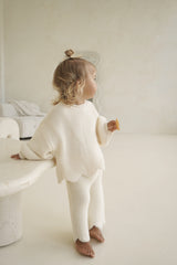 AUDREY FLOUNCE SLEEVE KNIT - CREAM