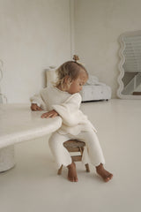 AUDREY FLOUNCE SLEEVE KNIT - CREAM