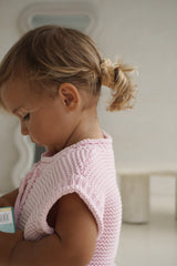 AUDREY FRONT TIE VEST TOP - PINK