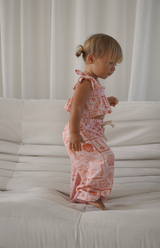 SEA IS CALLING TIE CROP & PANT SET - PINK/RED