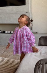 NOELLE DRESS - PINK GINGHAM