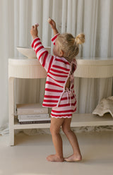 POPPY STRIPE TIE BACK TOP