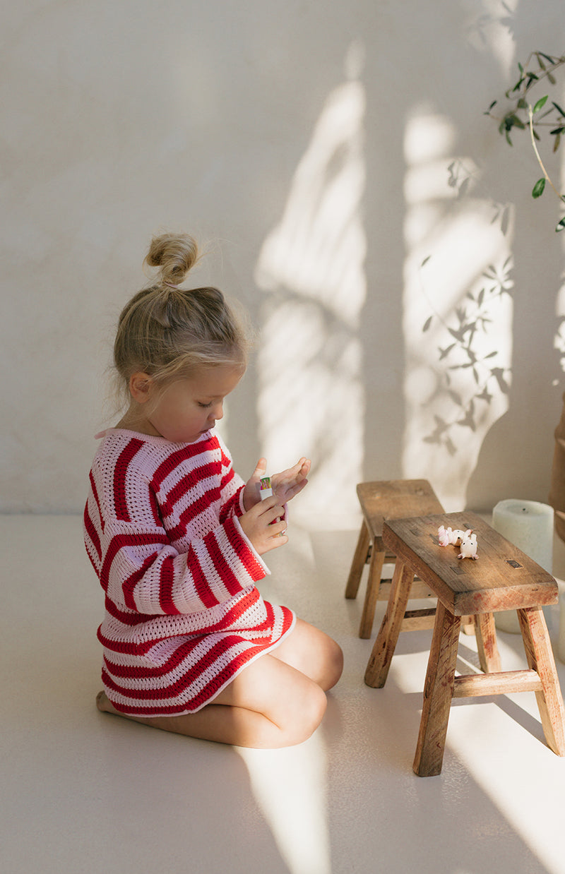 POPPY STRIPE TIE BACK TOP