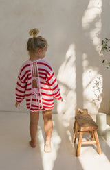 POPPY STRIPE TIE BACK TOP