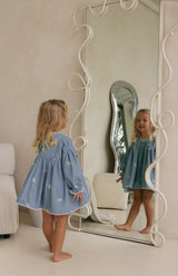 NOELLE DRESS - DENIM BOWS