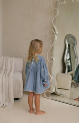 NOELLE DRESS - DENIM BOWS