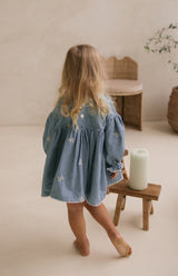 NOELLE DRESS - DENIM BOWS