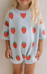 STRAWBERRY ROMPER - SKY