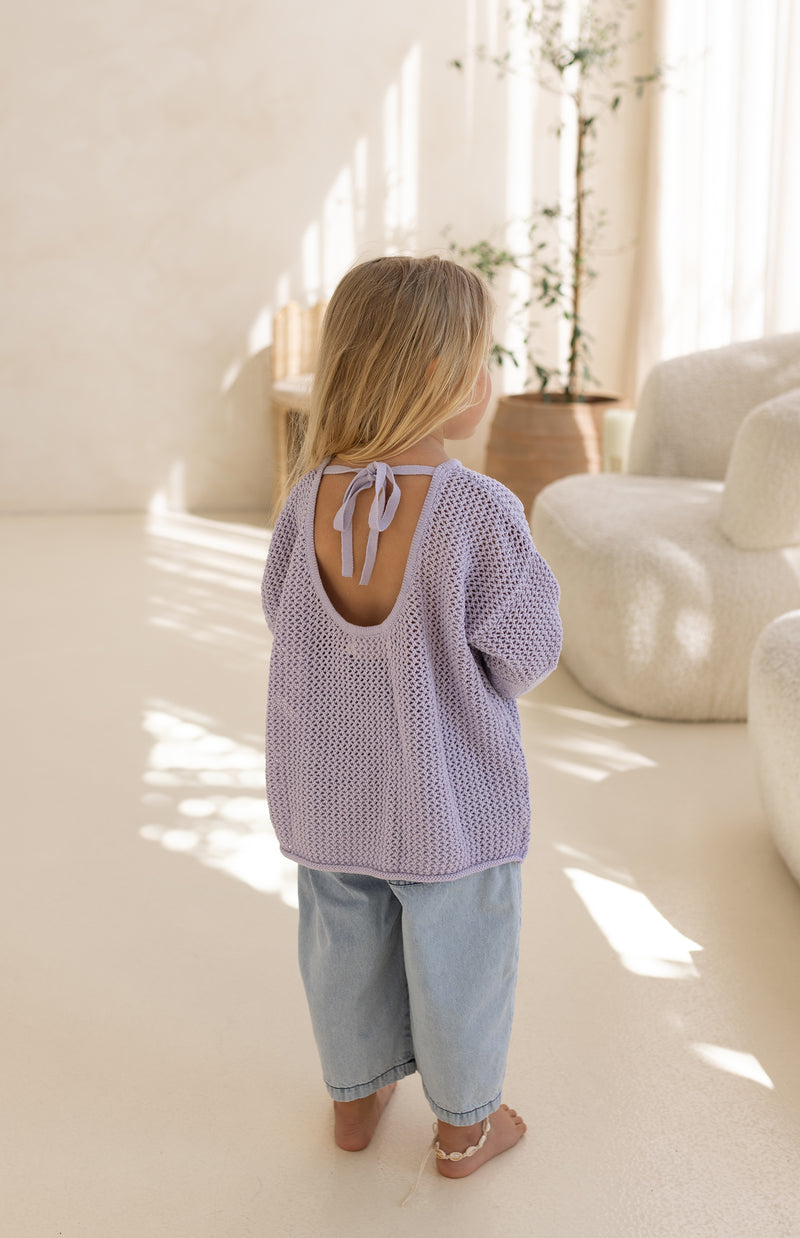 FLORA CROCHET LOOP TOP - LILAC