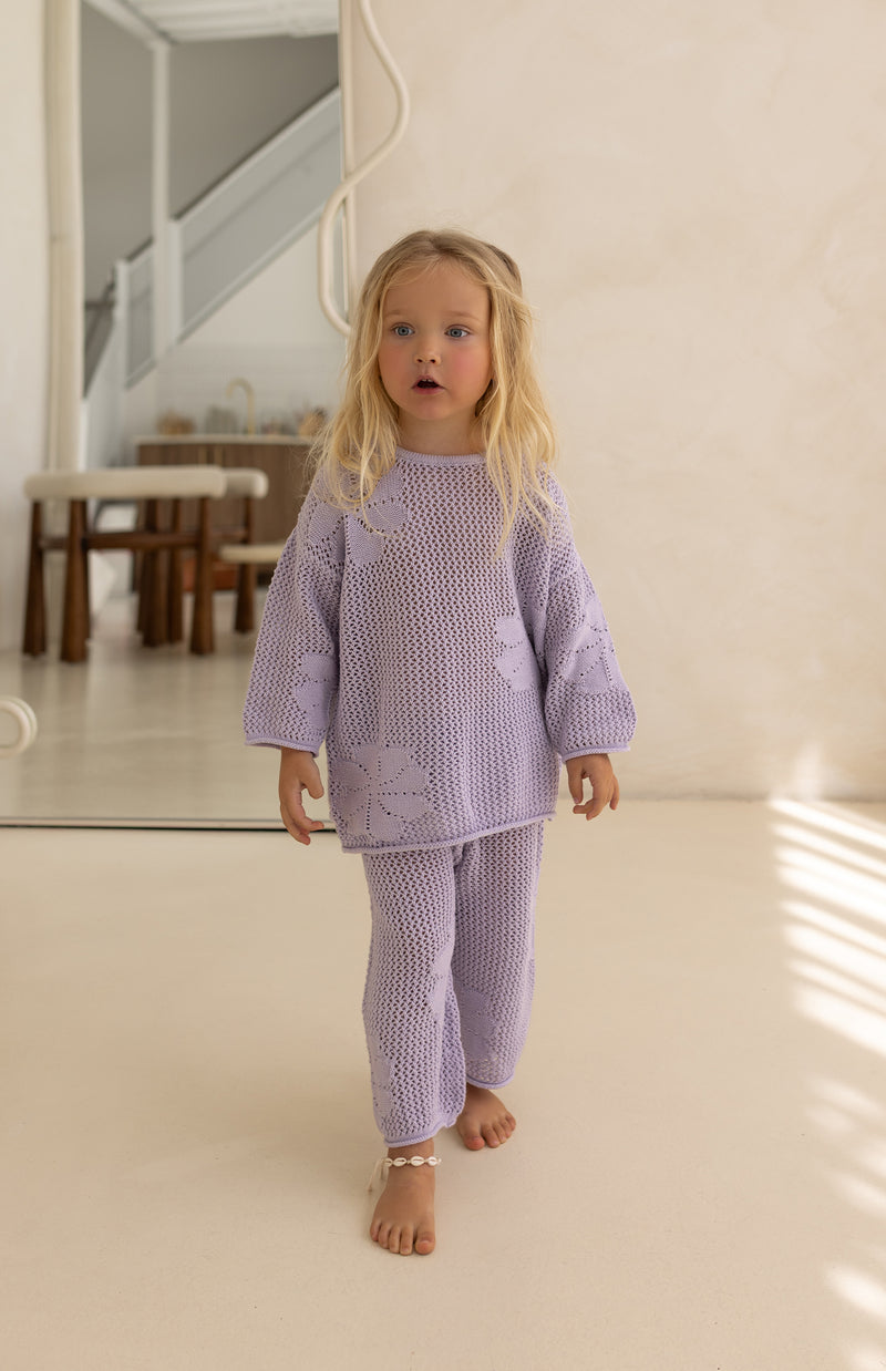 FLORA CROCHET LOOP TOP - LILAC